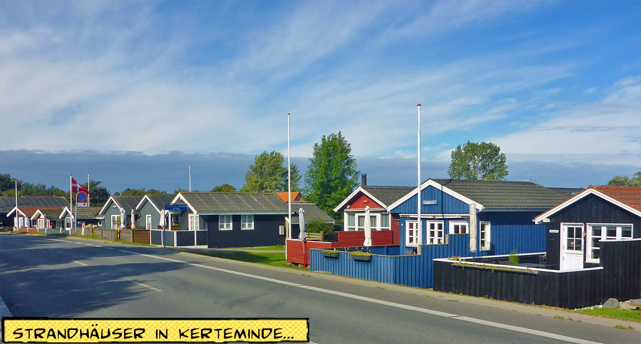 Bunte Strandhäuser in Kerteminde, Dänemark