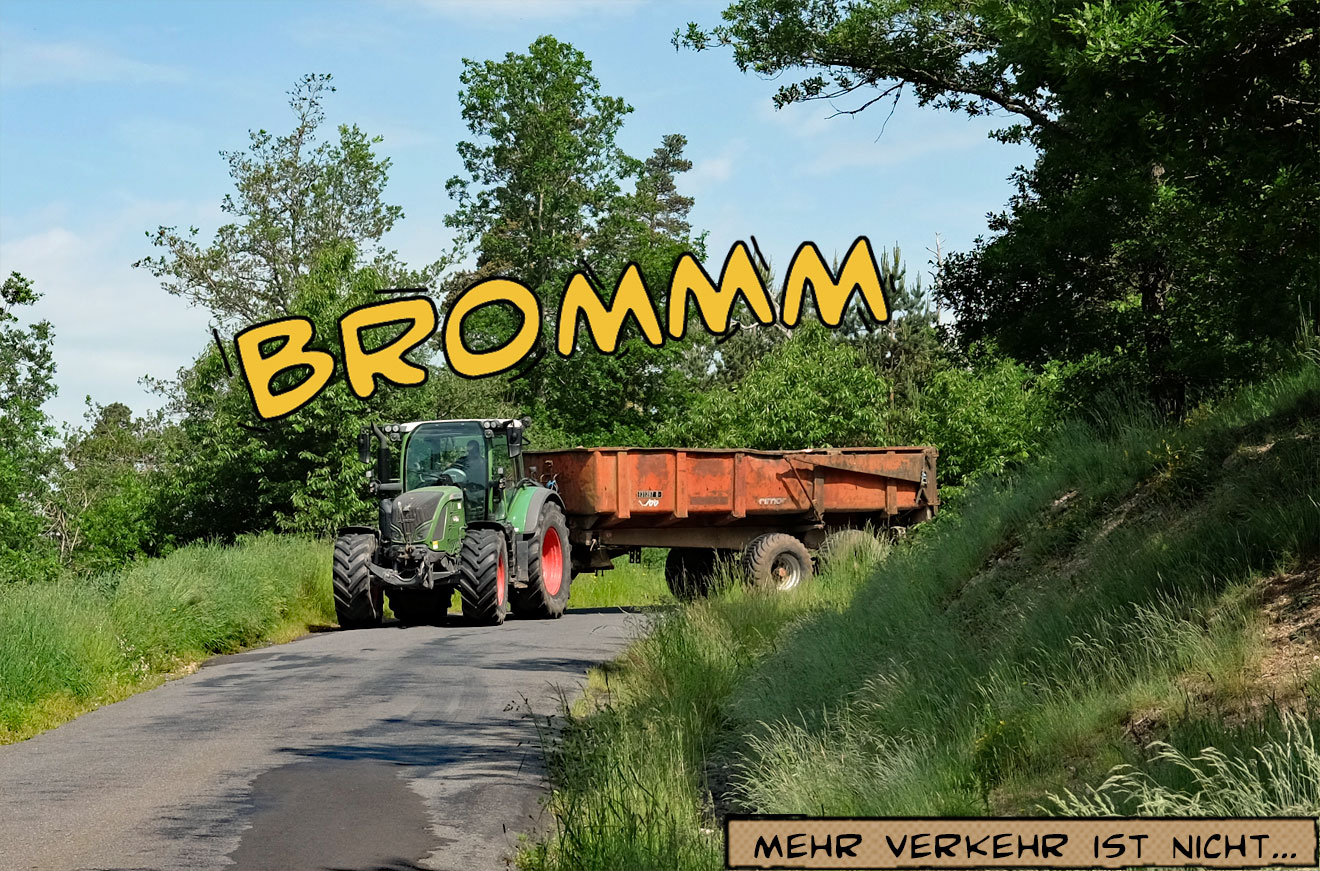 Blick über Motorradlenker in die Landschaft