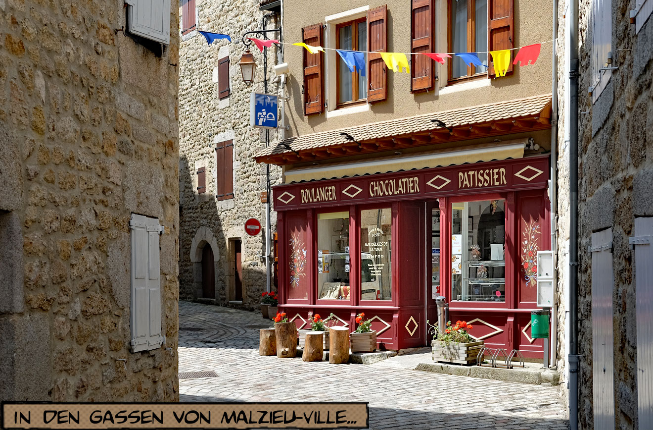 Bäckerei in einer mittelalterlichen Gasse