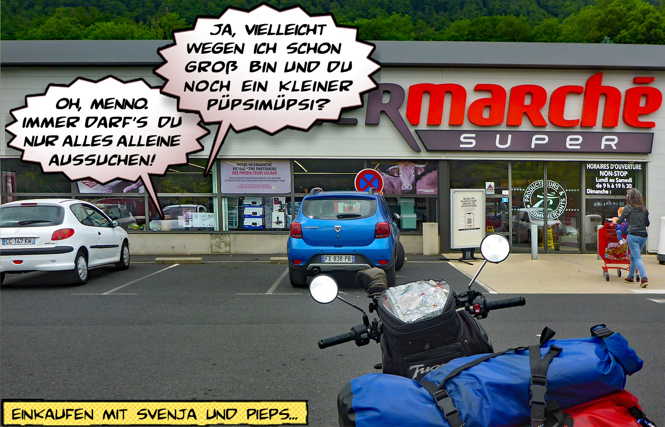 Svenja und Pieps streiten im Supermarkt Intermarché